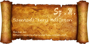 Szentpétery Márton névjegykártya