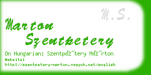 marton szentpetery business card